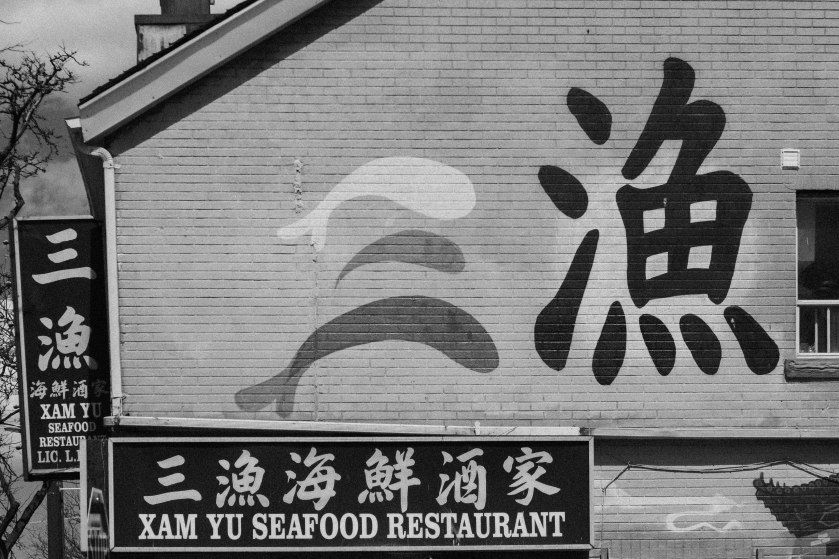 Toronto, chinese, restaurant, xam yu, spadina, black and white, bw